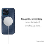KZDOO For iPhone 15 Pro Max Case Compatible with MagSafe Carbon Fiber Texture Phone Cover