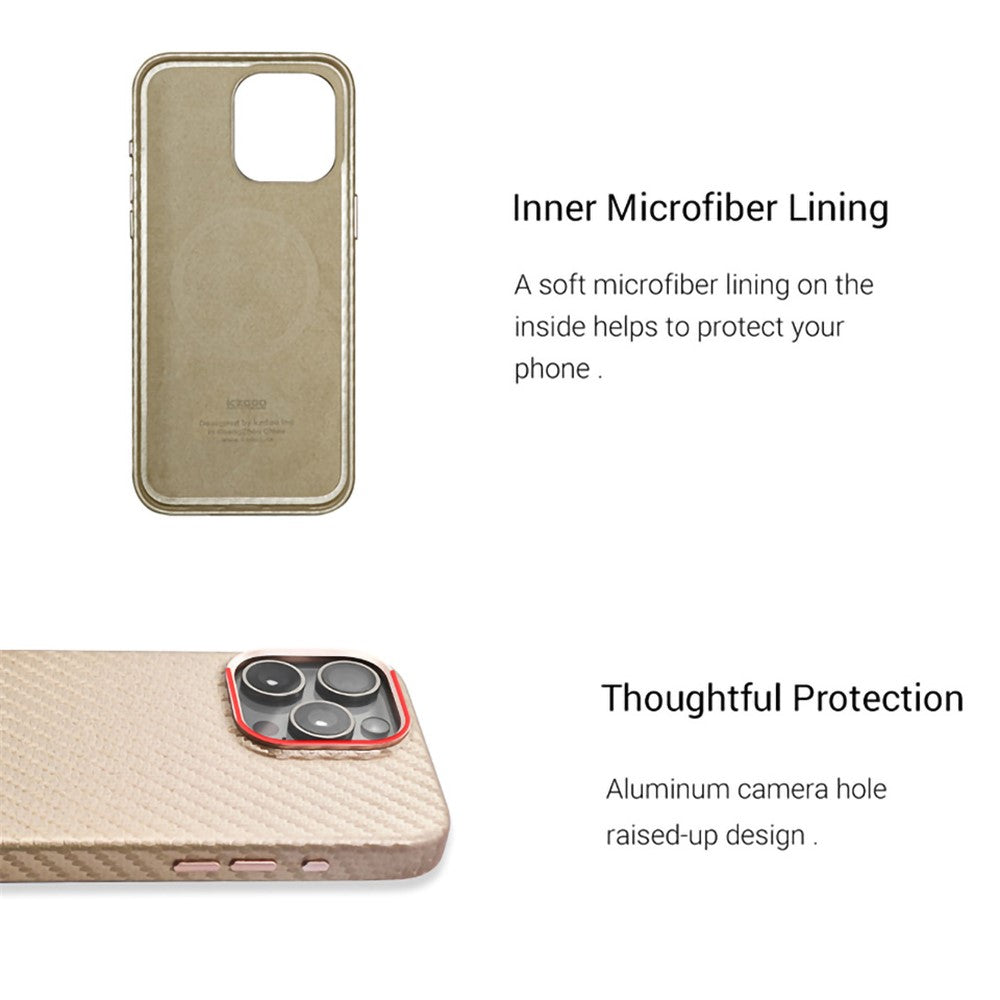 KZDOO For iPhone 15 Pro Max Case Compatible with MagSafe Carbon Fiber Texture Phone Cover