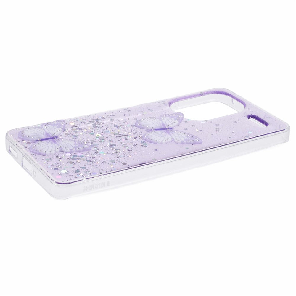 AW-serien för Xiaomi Redmi Note 13 Pro+ 5G mobilmobilskal TPU+PVC epoxi fjärilsbaksida skal