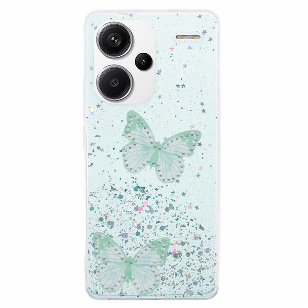 AW Series For Xiaomi Redmi Note 13 Pro+ 5G Cell Phone Cases TPU+PVC Epoxy Butterfly Back Shell