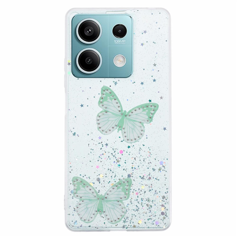AW Series For Xiaomi Redmi Note 13 5G Case Epoxy Butterfly Pattern Phone Shell with Big Rear Lens Hole