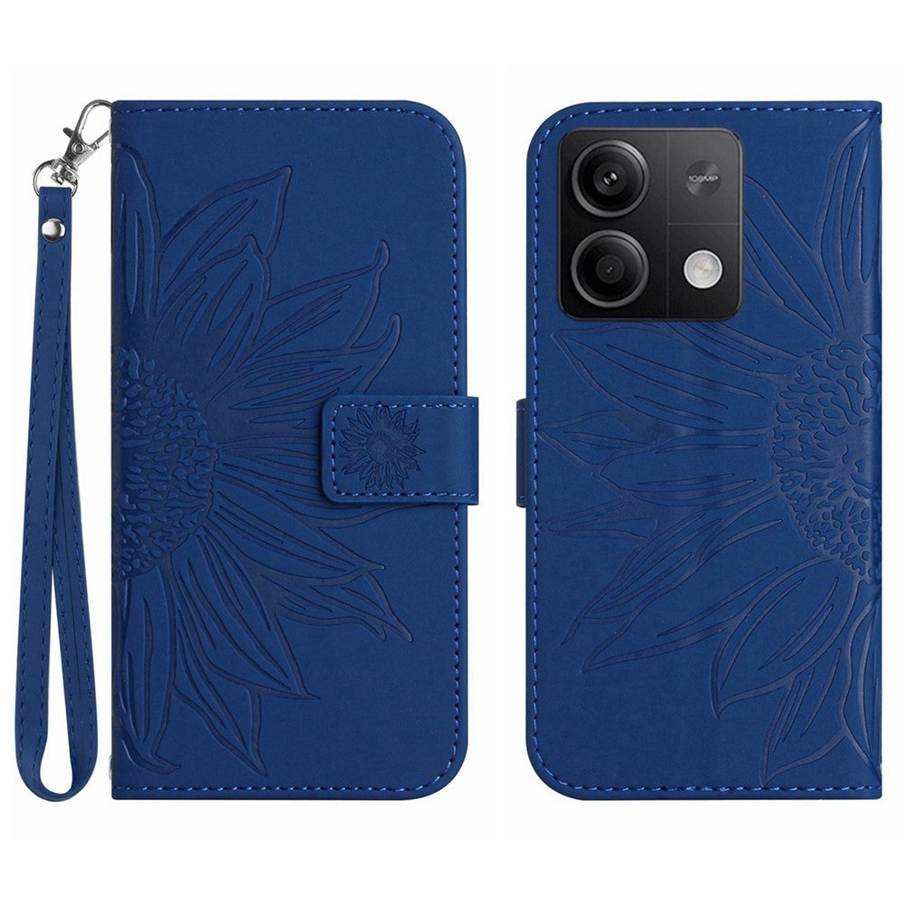 HT04 For Xiaomi Redmi Note 13 Pro 4G / Poco M6 Pro 4G Case Leather Phone Cover with Wrist Strap