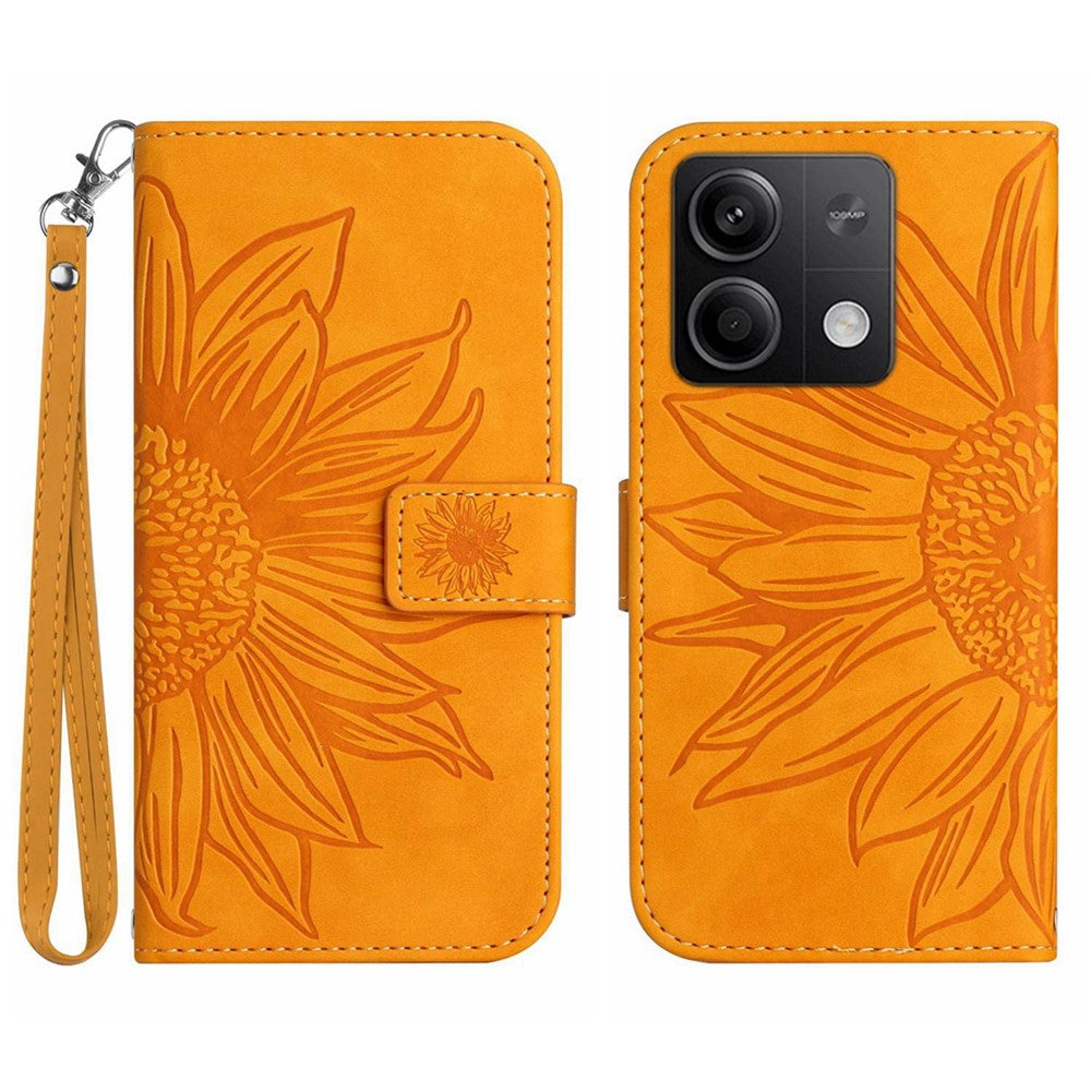 HT04 For Xiaomi Redmi Note 13 Pro 4G / Poco M6 Pro 4G Case Leather Phone Cover with Wrist Strap