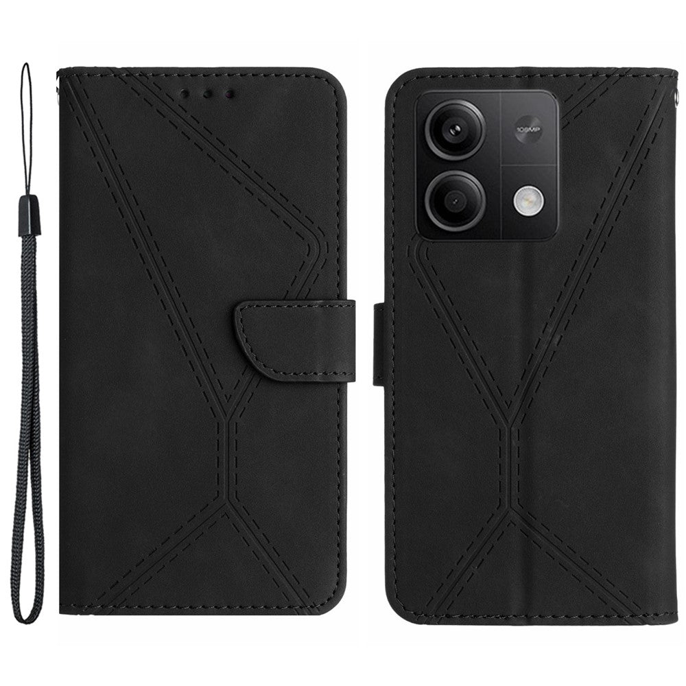 HT05 För Xiaomi Redmi Note 13 Pro 4G / Poco M6 Pro 4G Plånboksfodral i PU-läder med fallskydd