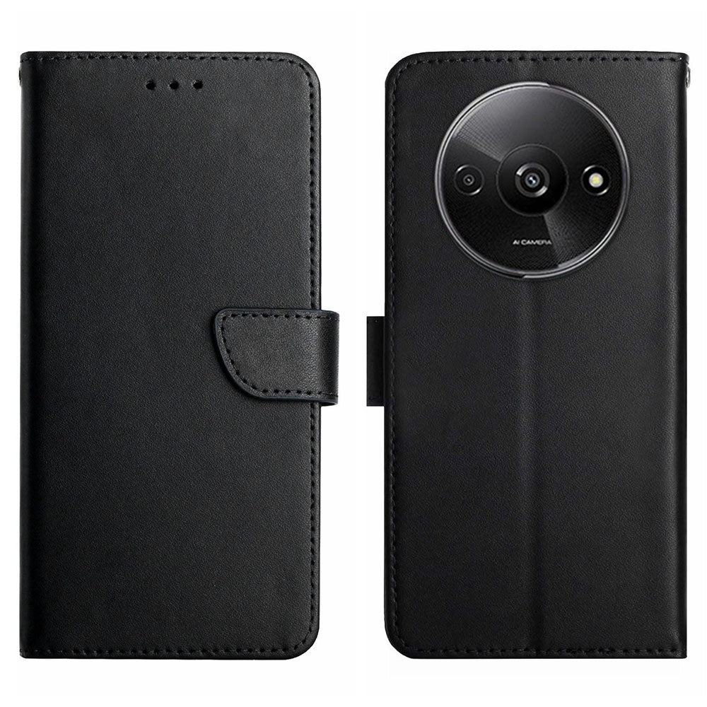 HT02 For Xiaomi Redmi A3 / Poco C61 4G Case Genuine Cow Leather Wallet Phone Cover