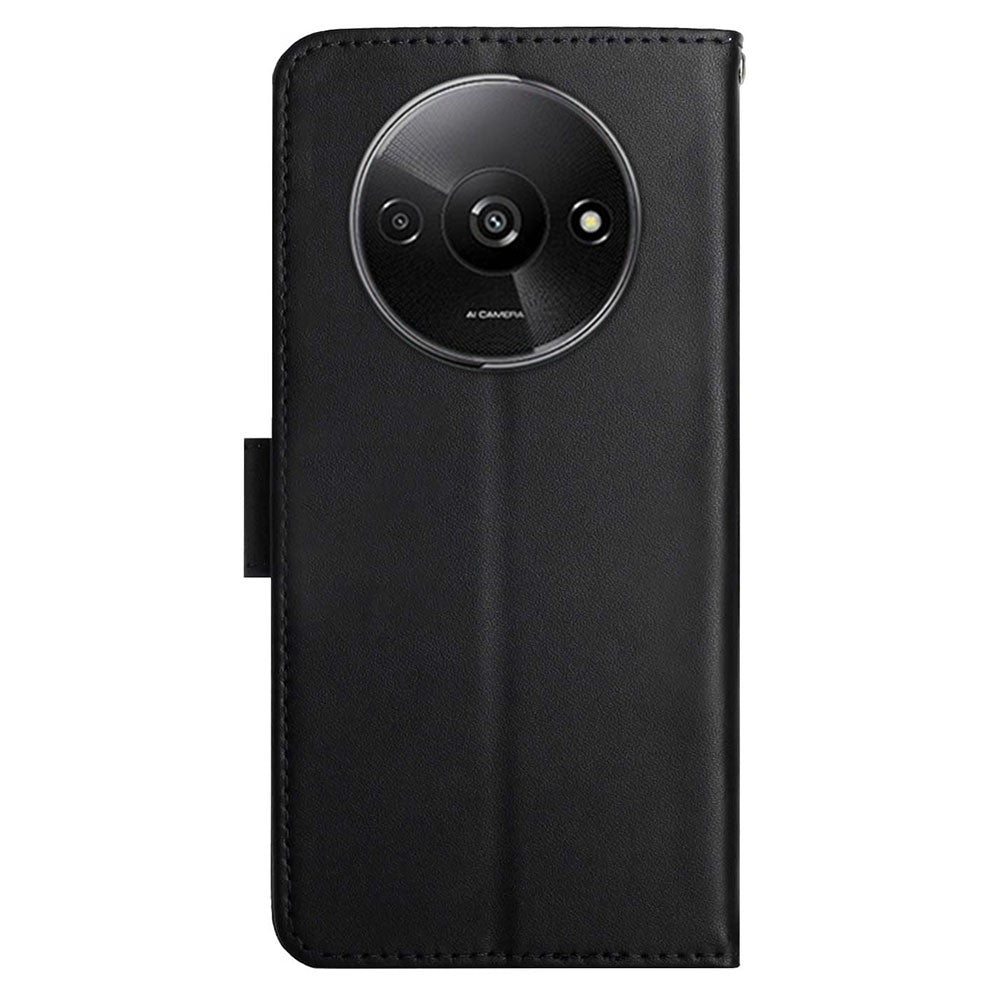 HT02 For Xiaomi Redmi A3 / Poco C61 4G Case Genuine Cow Leather Wallet Phone Cover