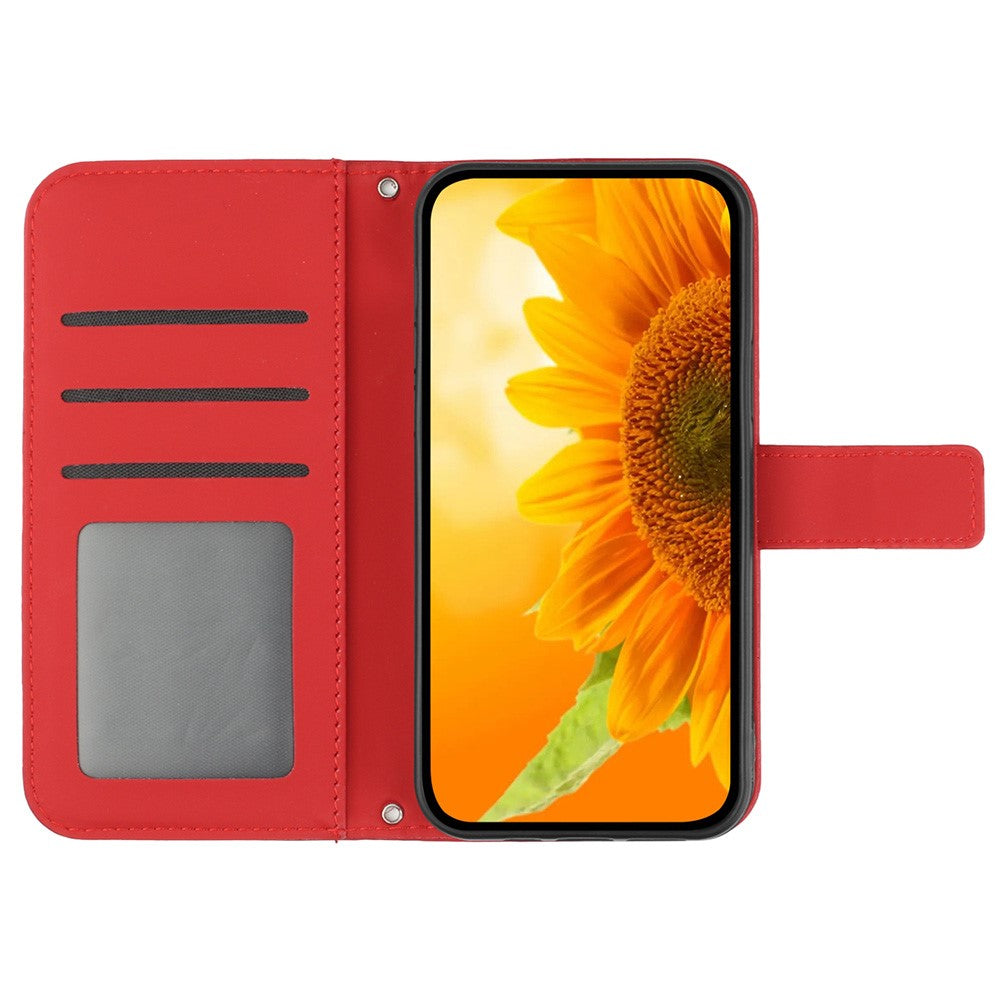 HT04 For Xiaomi Redmi A3 4G / Poco C61 4G Wallet Case Sunflower Handbag Flip Leather Phone Cover