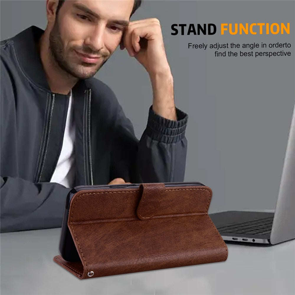 For Xiaomi Redmi Note 13 5G Case Solid Color Leather Folio Wallet Phone Cover
