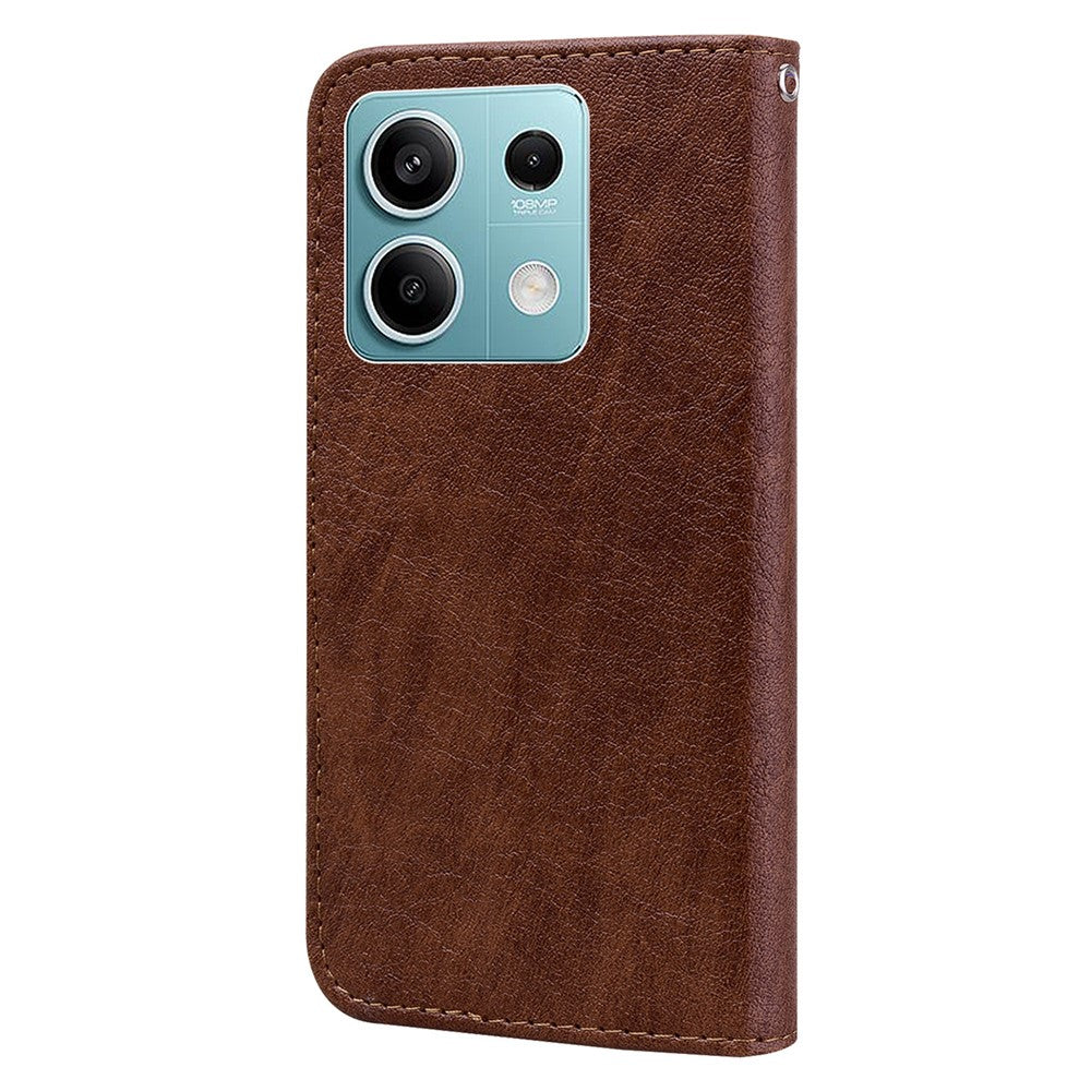 For Xiaomi Redmi Note 13 5G Case Solid Color Leather Folio Wallet Phone Cover