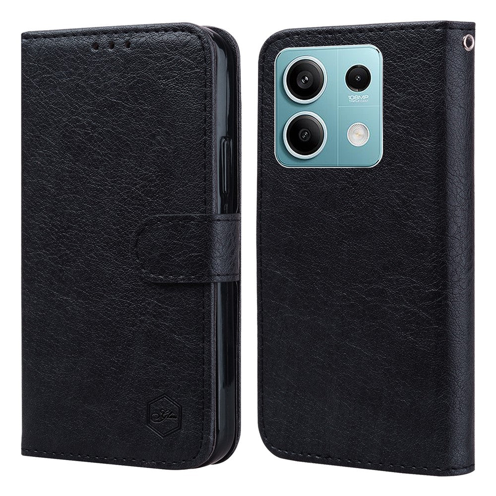 For Xiaomi Redmi Note 13 5G Case Solid Color Leather Folio Wallet Phone Cover