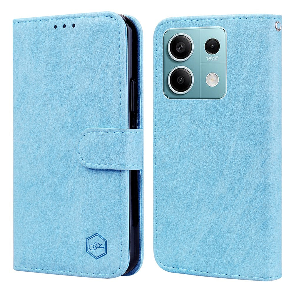 For Xiaomi Redmi Note 13 5G Case Solid Color Leather Folio Wallet Phone Cover