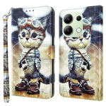 For Xiaomi Redmi Note 13 4G Leather Case 3D Pattern Printing Phone Wallet Cover