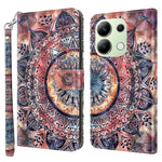 For Xiaomi Redmi Note 13 4G Leather Case 3D Pattern Printing Phone Wallet Cover