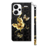 For Xiaomi Redmi Note 13 Pro+ 5G Leather Case 3D Pattern Printing Phone Cover with Hand Strap