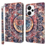 For Xiaomi Redmi Note 13 Pro+ 5G Leather Case 3D Pattern Printing Phone Cover with Hand Strap