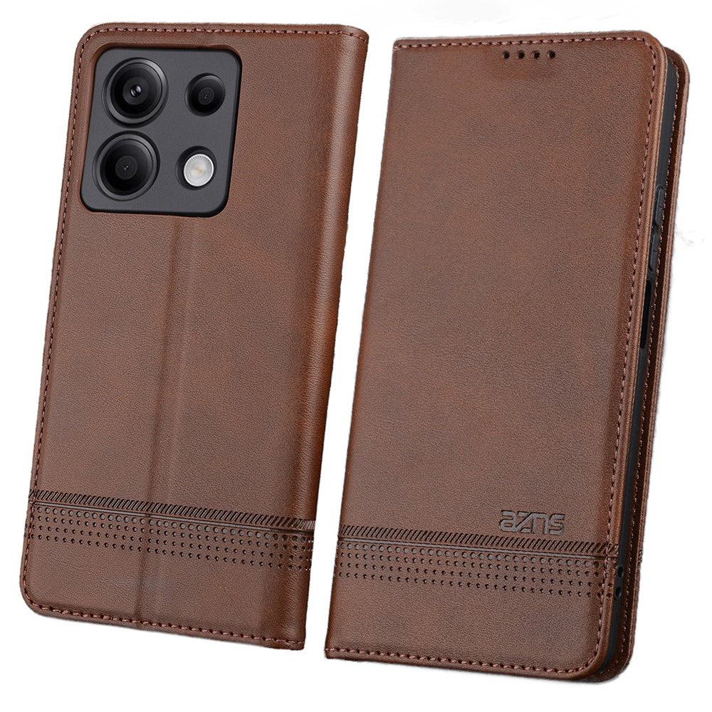AZNS For Xiaomi Redmi Note 13 Pro 5G / Poco X6 5G Case Leather Cowhide Texture Phone Cover