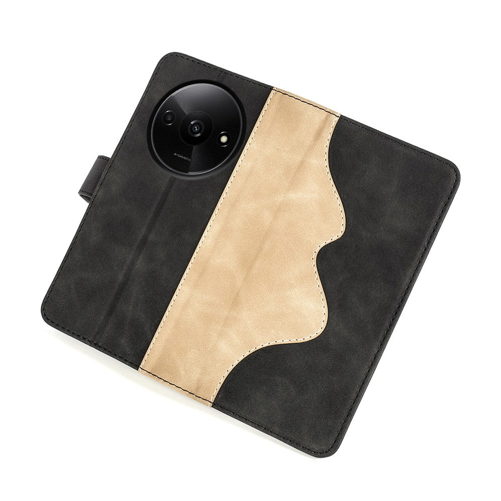 For Xiaomi Redmi A3 / Poco C61 4G Wallet Case PU Leather Color Splicing Shockproof Phone Cover