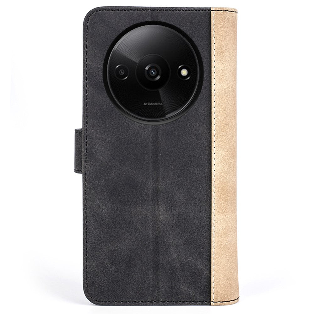 For Xiaomi Redmi A3 / Poco C61 4G Wallet Case PU Leather Color Splicing Shockproof Phone Cover