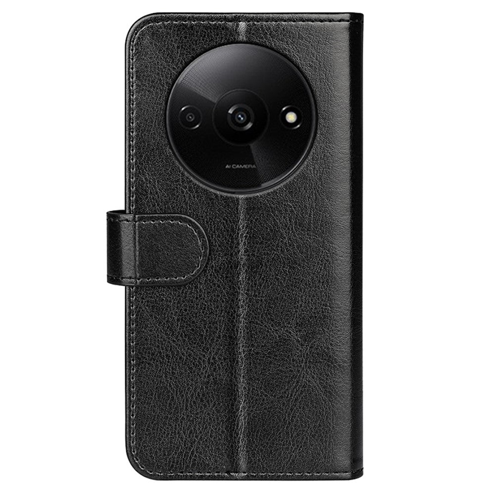 For Xiaomi Redmi A3 4G / Poco C61 4G Case Leather Crazy Horse Texture Wallet Folio Phone Cover