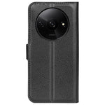 For Xiaomi Redmi A3 4G / Poco C61 4G Case Litchi Texture PU Leather Folding Stand Phone Cover