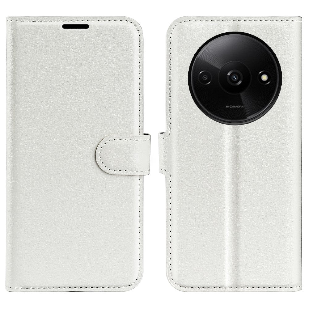 For Xiaomi Redmi A3 4G / Poco C61 4G Case Litchi Texture PU Leather Folding Stand Phone Cover