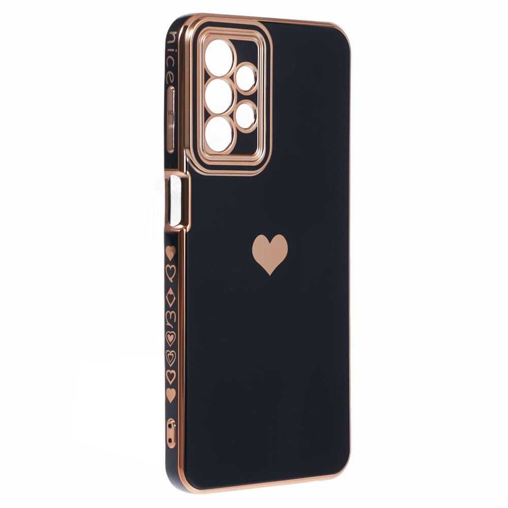 For Samsung Galaxy A23 4G / A23 5G (Global Version) Case 6D Electroplating Love Heart TPU Phone Cover