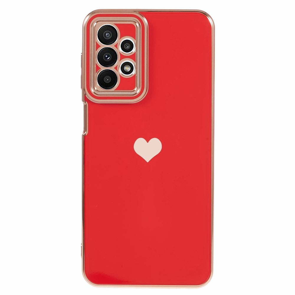 For Samsung Galaxy A23 4G / A23 5G (Global Version) Case 6D Electroplating Love Heart TPU Phone Cover