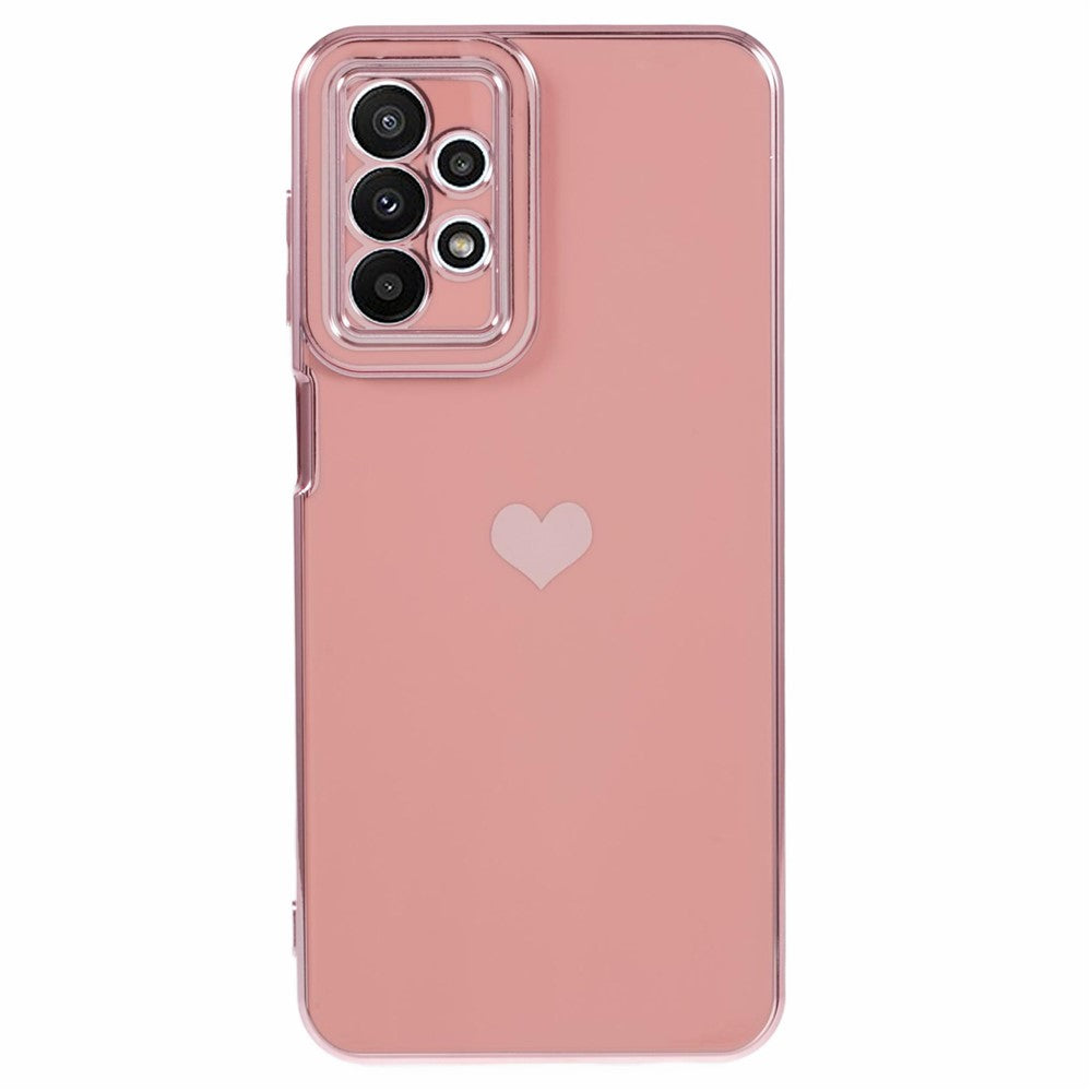 For Samsung Galaxy A23 4G / A23 5G (Global Version) Case 6D Electroplating Love Heart TPU Phone Cover