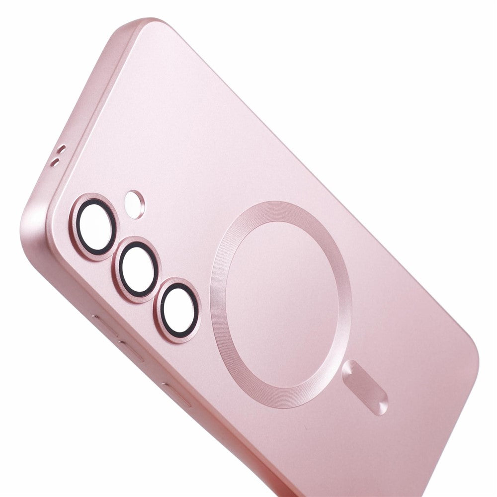 Samsung Galaxy S24+ skal med linsfilm magnetiskt skal gummerat TPU-mobilskal