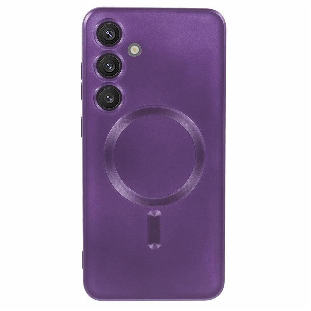 Samsung Galaxy S24+ skal med linsfilm magnetiskt skal gummerat TPU-mobilskal