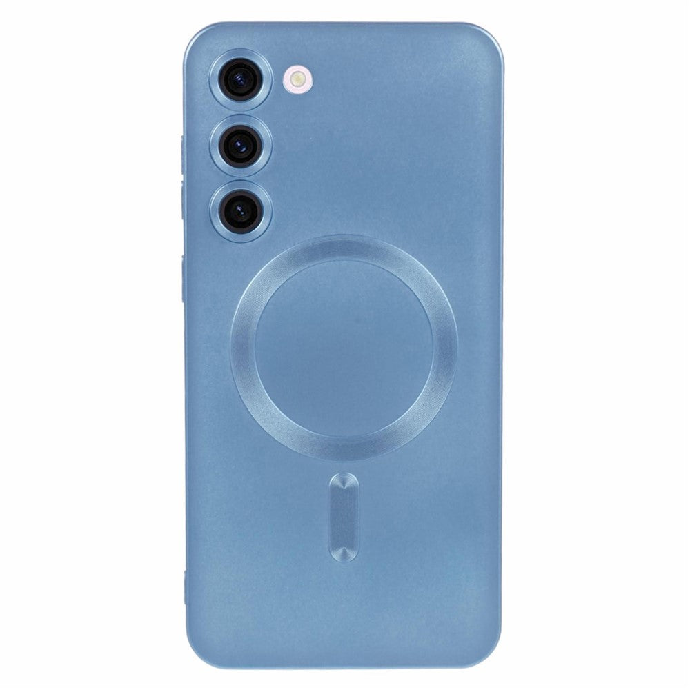 For Samsung Galaxy S22+ 5G Shockproof Case Magnetic Case Rubberized TPU Phone Cover with Lens Film