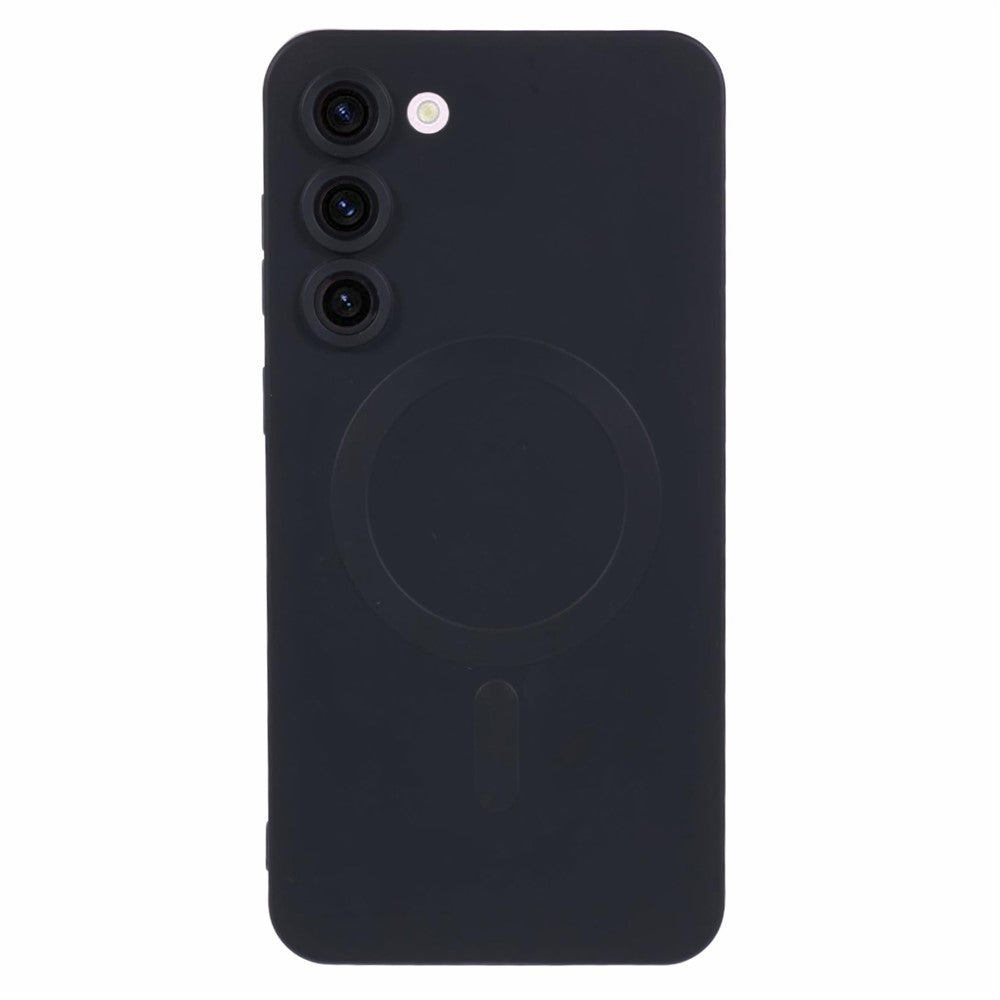 For Samsung Galaxy S22 5G TPU Magnetic Case Rubberized Slim Phone Cover with Lens Film
