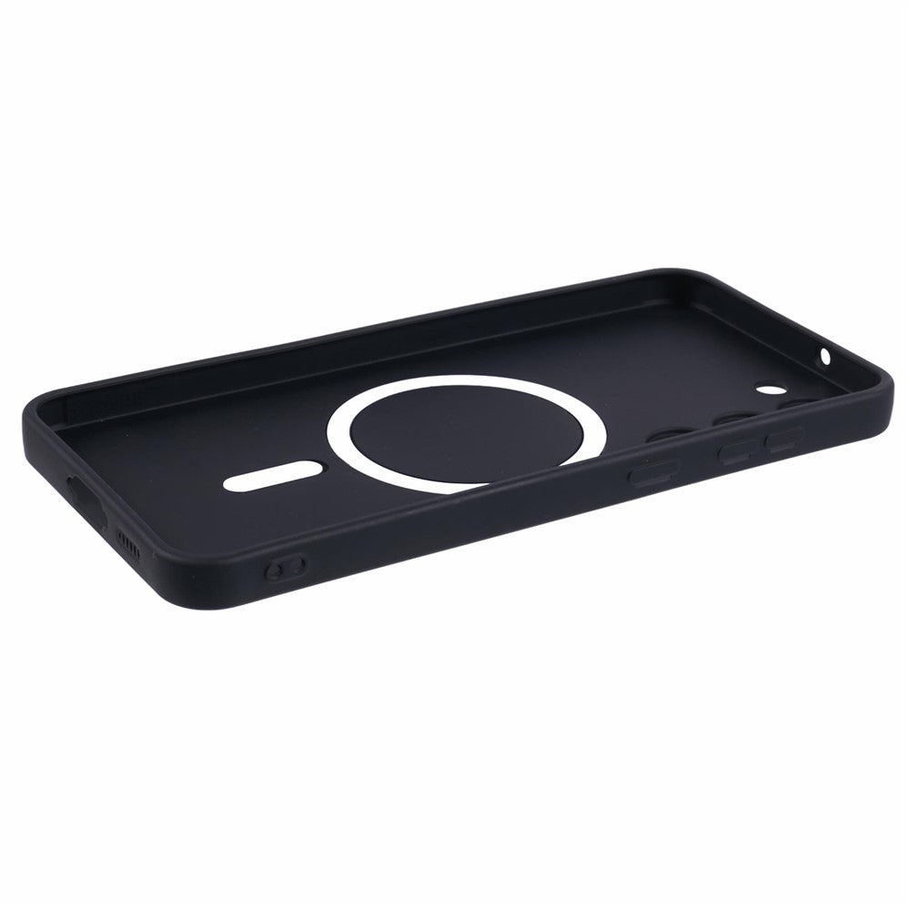For Samsung Galaxy S22 5G TPU Magnetic Case Rubberized Slim Phone Cover with Lens Film
