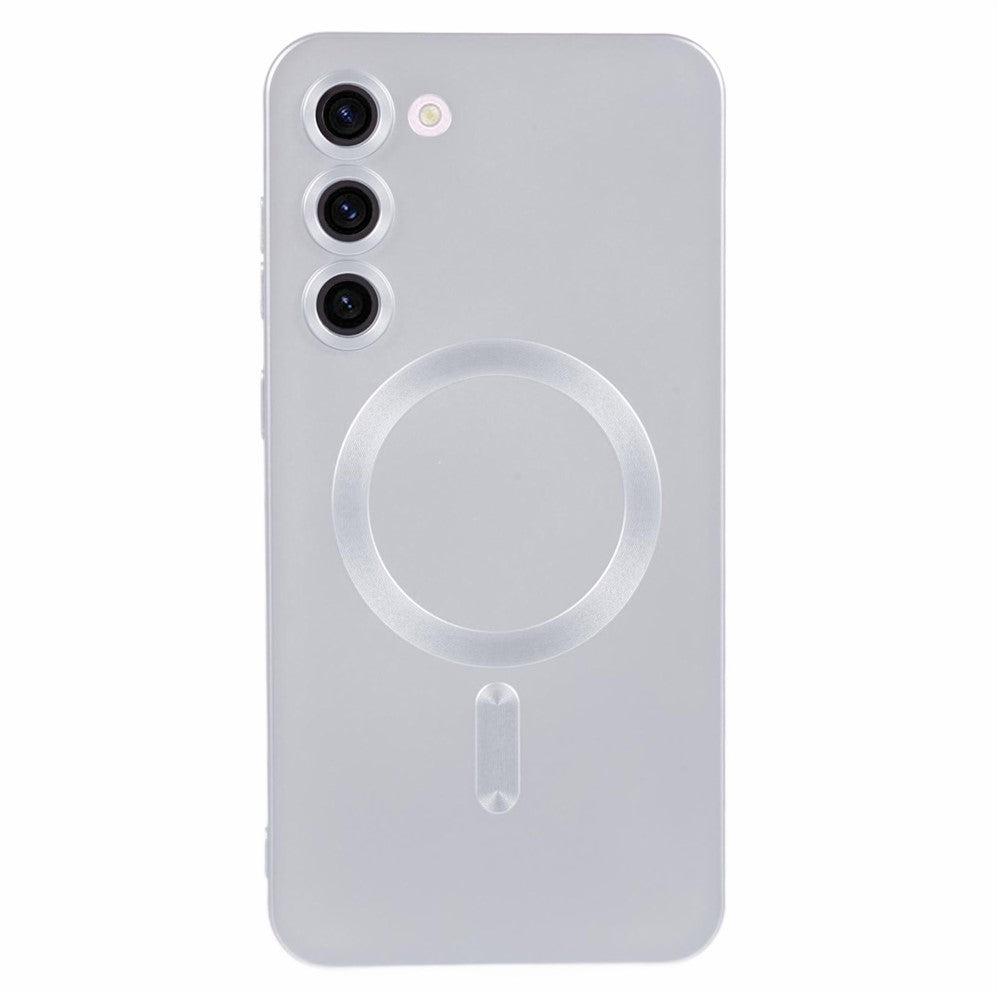 For Samsung Galaxy S22 5G TPU Magnetic Case Rubberized Slim Phone Cover with Lens Film
