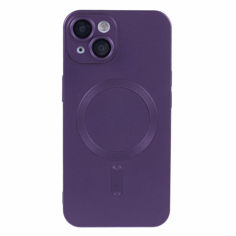 For iPhone 15 Plus Protective Case with Lens Film Compatible with MagSafe Rubberized TPU Phone Cover