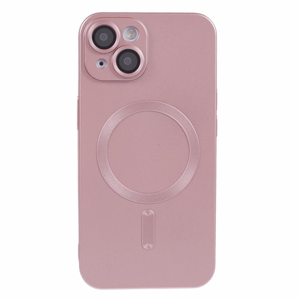 For iPhone 15 Plus Protective Case with Lens Film Compatible with MagSafe Rubberized TPU Phone Cover