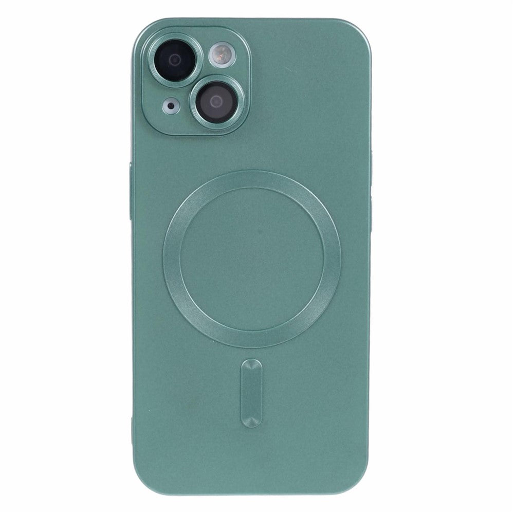 For iPhone 15 Plus Protective Case with Lens Film Compatible with MagSafe Rubberized TPU Phone Cover