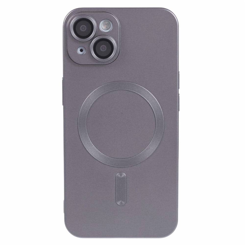 For iPhone 15 Plus Protective Case with Lens Film Compatible with MagSafe Rubberized TPU Phone Cover