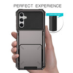 Samsung Galaxy S24-skal med korthållare, öppningsbart lock, PC+TPU-skal