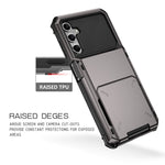 For Samsung Galaxy A35 5G Case Card Holder PC+TPU Hybrid Protective Cover