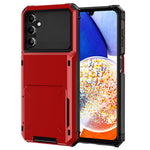 For Samsung Galaxy A35 5G Case Card Holder PC+TPU Hybrid Protective Cover