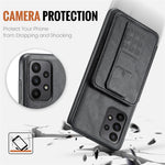 For Samsung Galaxy A72 4G / 5G Case PU Leather+TPU Kickstand Phone Cover RFID Blocking