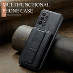 For Samsung Galaxy A72 4G / 5G Case PU Leather+TPU Kickstand Phone Cover RFID Blocking