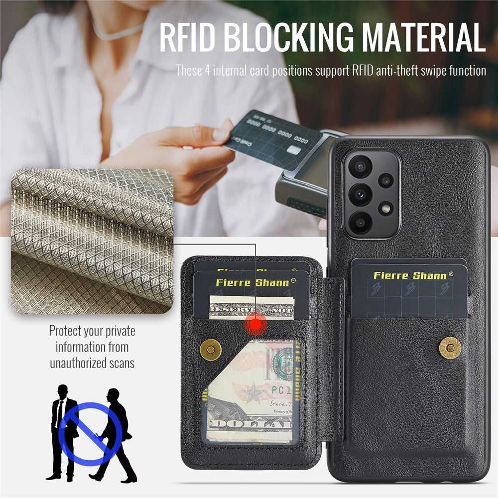 For Samsung Galaxy A72 4G / 5G Case PU Leather+TPU Kickstand Phone Cover RFID Blocking
