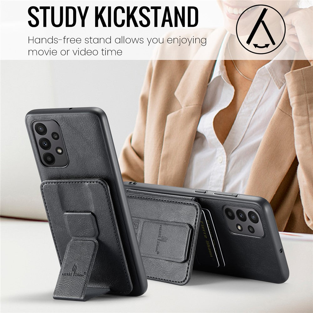 For Samsung Galaxy A72 4G / 5G Case PU Leather+TPU Kickstand Phone Cover RFID Blocking