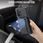 For Samsung Galaxy A72 4G / 5G Case PU Leather+TPU Kickstand Phone Cover RFID Blocking