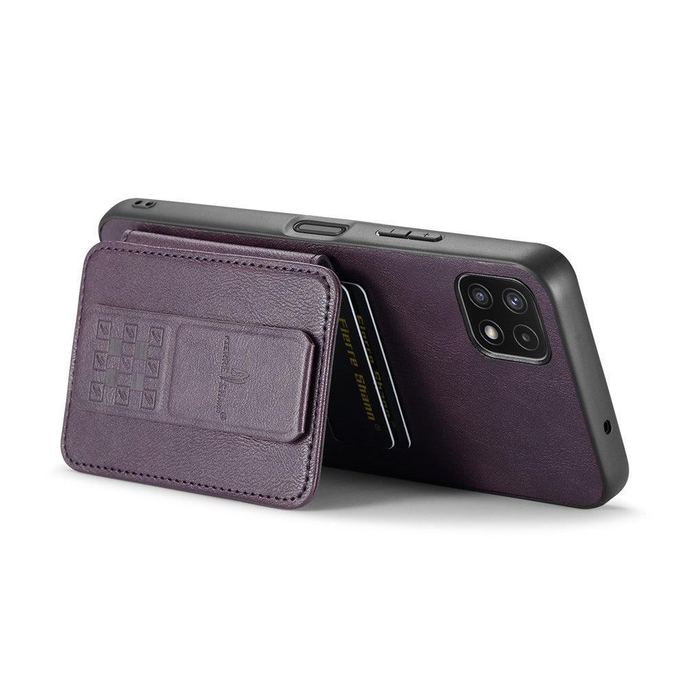 Til Samsung Galaxy A22 5G (EU-version) Cover RFID-blokerende kortlommer Læder+TPU Telefoncover