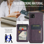 Til Samsung Galaxy A22 5G (EU-version) Cover RFID-blokerende kortlommer Læder+TPU Telefoncover