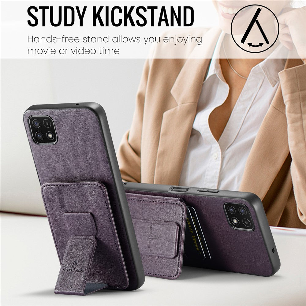 Til Samsung Galaxy A22 5G (EU-version) Cover RFID-blokerende kortlommer Læder+TPU Telefoncover