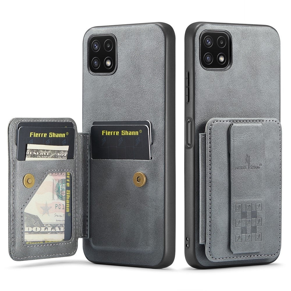 Til Samsung Galaxy A22 5G (EU-version) Cover RFID-blokerende kortlommer Læder+TPU Telefoncover